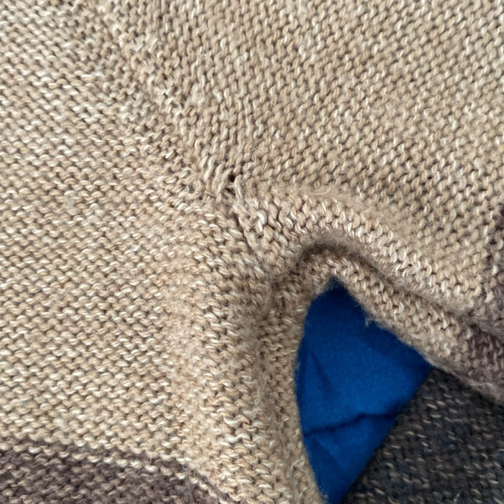 Vintage Colorblock Brown and Tan Sweater Button Down Cardigan - Picture 16 of 17